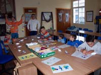 Pupils doing school activities