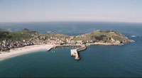 Vista do porto de Laxe